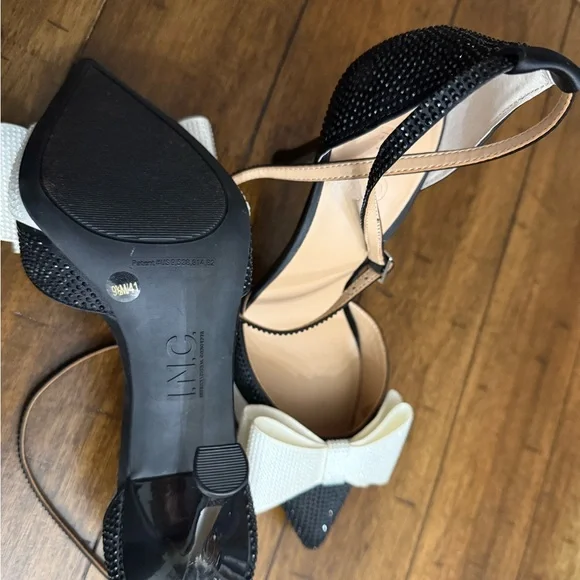 INC International Concepts Black and Cream Heels - Picture 2 of 3
